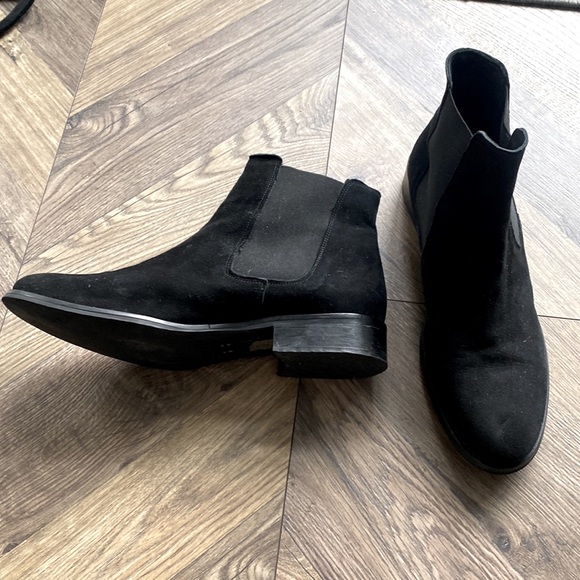 Black Suede Chelsea Ankle Boots - Picture 2 of 6
